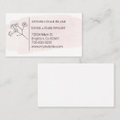 Carte de visite d'aquarelle rose clair (Devant / Derrière)