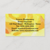 Carte de visite d'aquarelle rose jaune (Dos)