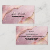 Carte de visite d'aquarelle rose moderne (Devant / Derrière)