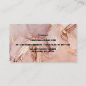 Carte de visite d'aquarelle rose moderne (Dos)