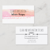 Carte de visite d'aquarelle Rose moderne (Devant / Derrière)