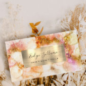 carte de visite d'aquarelle rose or