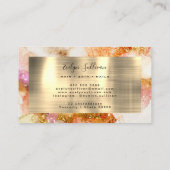carte de visite d'aquarelle rose or (Dos)