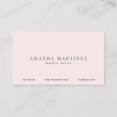 Carte de visite d'aquarelle rose pâle simple et él (Dos)