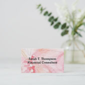 Carte de visite d'aquarelle rose pastel (Debout devant)