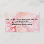 Carte de visite d'aquarelle rose pastel (Dos)