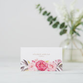 Carte de visite d'aquarelle rose Peonies (Debout devant)