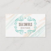Carte de visite d'aquarelle Sea Swirl Beach (Dos)