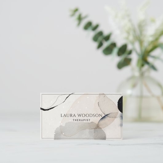 Carte de visite d'aquarelle sérène Abstrait (Debout devant)