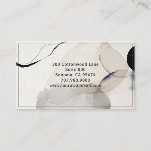 Carte de visite d'aquarelle sérène Abstrait (Dos)
