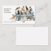 Carte de visite d'aquarelle Sitter Cat (Devant / Derrière)