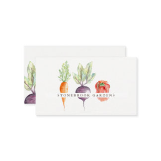 Carte de visite d'aquarelle Veggie Patch
