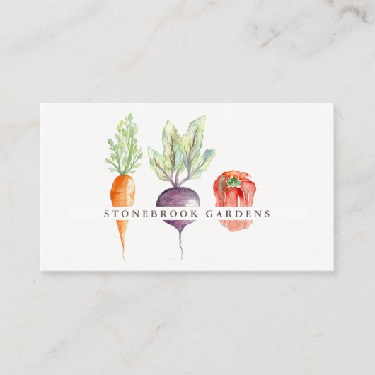 Carte de visite d'aquarelle Veggie Patch (Devant)