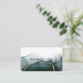 Carte de visite d'aquarelle vert moderne (Debout devant)