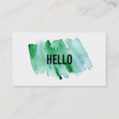 Carte de visite d'aquarelle vert moderne professio (Devant)