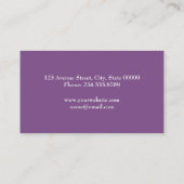 Carte de visite d'aquarelle violet (Dos)