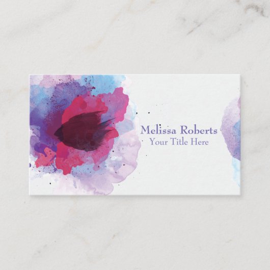 Carte de visite d'aquarelle violet (Devant)