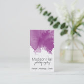 Carte de visite d'aquarelle violet chic (Debout devant)