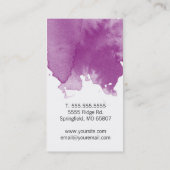 Carte de visite d'aquarelle violet chic (Dos)