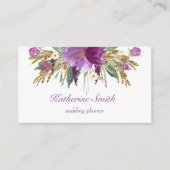 Carte de visite d'aquarelle violet et or (Devant)