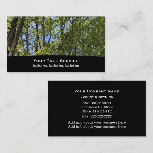 Carte de visite d'arbre (Devant / Derrière)