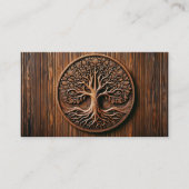 Carte de visite d'arbre en bois sculpté (Devant)