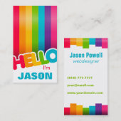 Carte de visite d'arc-en-ciel bonjour (Devant / Derrière)