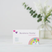 Carte de visite d'arc-en-ciel et de ballons (Debout devant)