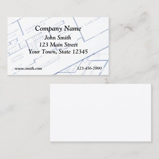 Carte de visite d'architecte (Devant / Derrière)