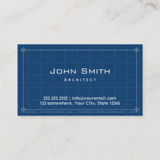 Carte de visite d'architecte de plan professionnel (Devant)