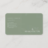 Carte de visite d'architecte durable moderne (Dos)