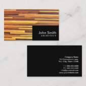 Carte de visite d'architecte moderne Wood Stripes (Devant / Derrière)