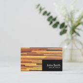 Carte de visite d'architecte moderne Wood Stripes (Debout devant)