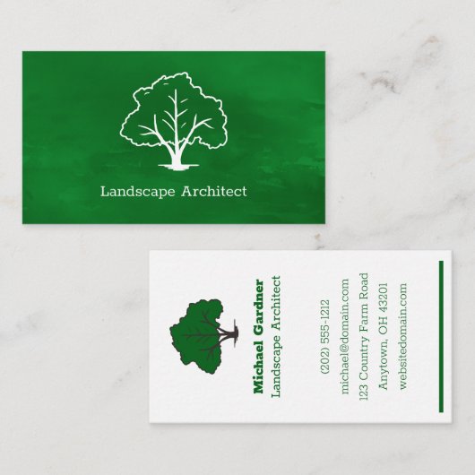 Carte de visite d'architecte paysager (Devant / Derrière)