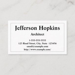 Carte de visite d'architecte professionnel et simp