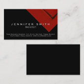 Carte de visite d'architecte rouge noir (Devant / Derrière)