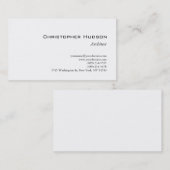 Carte de visite d'architecte simple en noir blanc (Devant / Derrière)