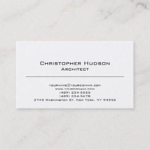 Carte de visite d'architecte simple en noir blanc