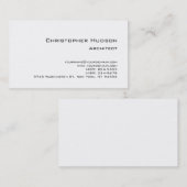 Carte de visite d'architecte simple en noir blanc (Devant / Derrière)