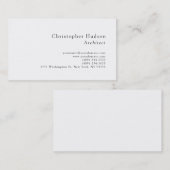Carte de visite d'architecte simple en noir blanc (Devant / Derrière)
