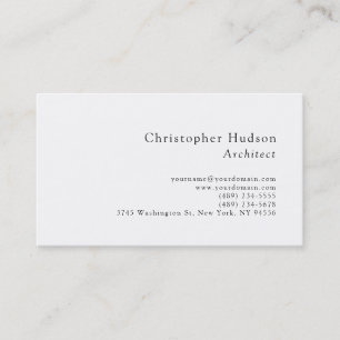 Carte de visite d'architecte simple en noir blanc