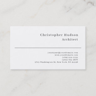 Carte de visite d'architecte simple en noir blanc