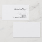 Carte de visite d'architecte simple en noir blanc (Devant / Derrière)