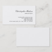 Carte de visite d'architecte simple en noir blanc (Devant / Derrière)