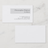 Carte de visite d'architecte simple en noir blanc (Devant / Derrière)