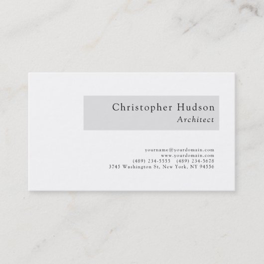 Carte de visite d'architecte simple en noir blanc (Devant)