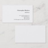 Carte de visite d'architecte simple en noir blanc (Devant / Derrière)