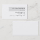 Carte de visite d'architecte simple en noir blanc (Devant / Derrière)