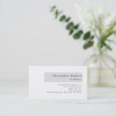 Carte de visite d'architecte simple en noir blanc (Debout devant)