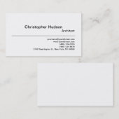Carte de visite d'architecte simple en noir blanc (Devant / Derrière)
